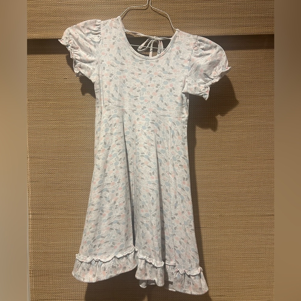Cream Ruffled Tiered Sundress with Puff Sleeves
